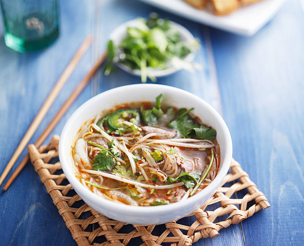 istock bowl of vietnamese Pho Tai beef soup 543324502