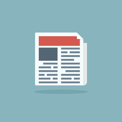 Newspaper Flat Icon Stock Illustration - Download Image Now - Business ...