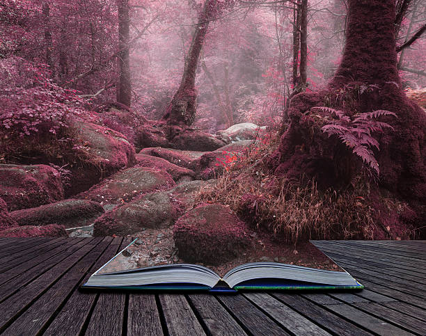 istock Unusual surreal alternate color forest landscape image 543326812