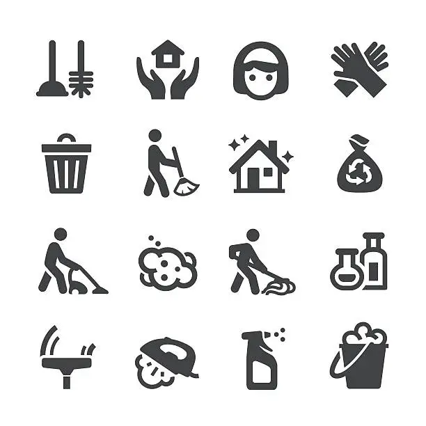 Vector illustration of Cleaning Icons - Acme Series