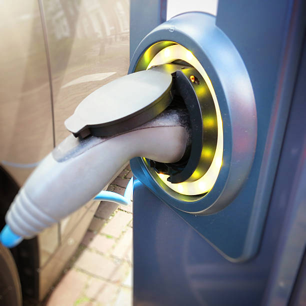 istock Electric car charging station concept 543329872