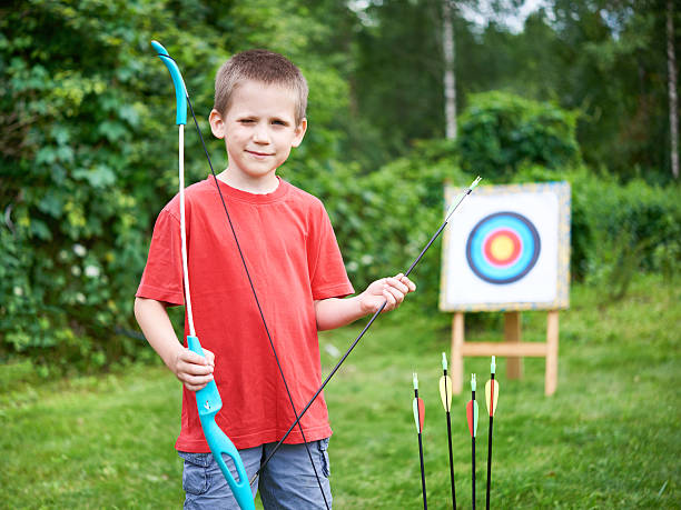 istock Little archer with bow and arrows 543333958