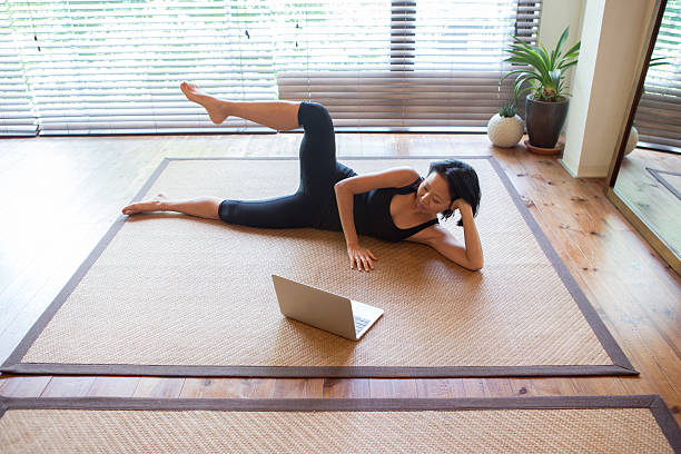 istock japanese female doing physical relaxation with computer in kyoto japan 543334694