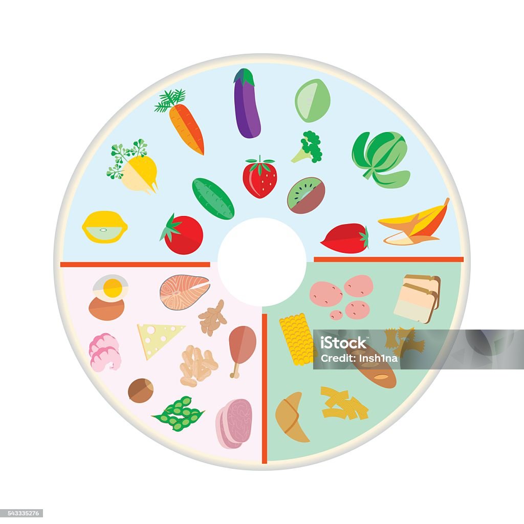 Portion Control plate Plate stock vector