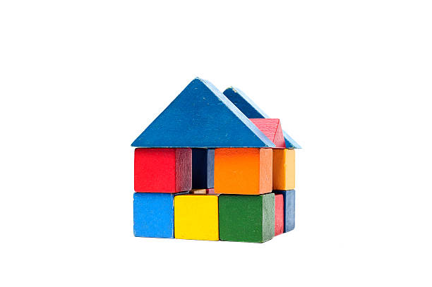 istock House made of old cubes. 543336562