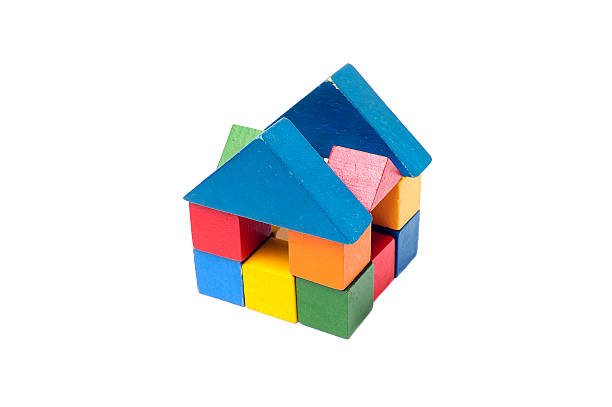 istock House made of old cubes. 543336610