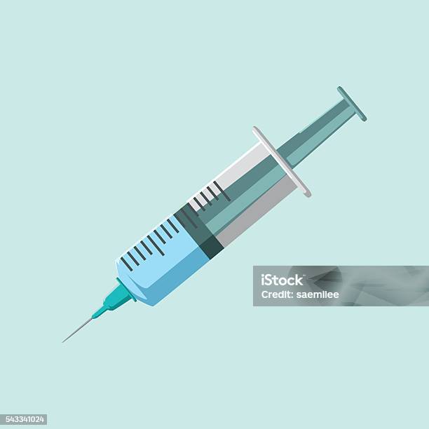 Syringe Stock Illustration - Download Image Now - Syringe, Injecting, Illustration