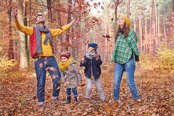 istock Everyone likes throwing the leaves in the forest 543341798