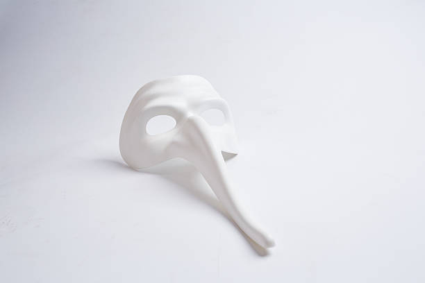 white venetian mask on a white background