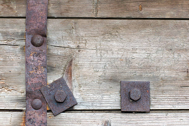 steel element of iron corroded by rust. very old. strong - detent imagens e fotografias de stock
