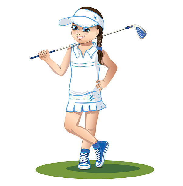 golfspieler mit golfclub - golf club golf iron isolated stock-grafiken, -clipart, -cartoons und -symbole