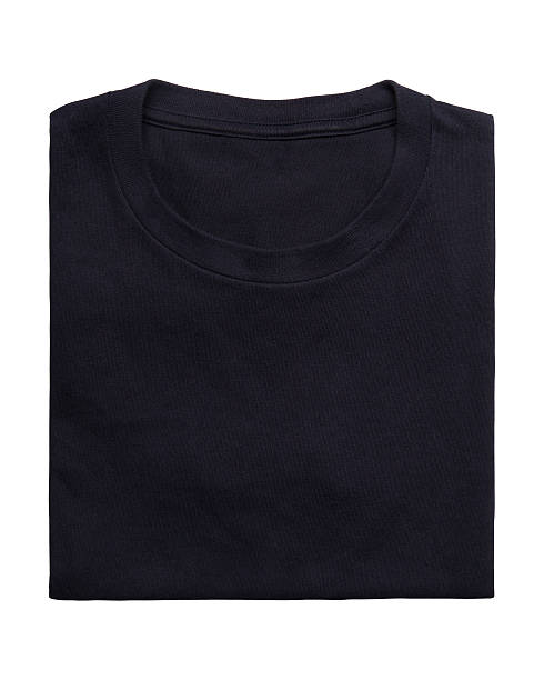istock Blank folded dark blue t-shirt isolated 543351650