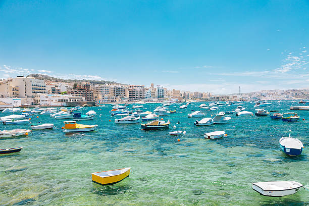 istock Boats in Bugibba bay, Malta 543352186
