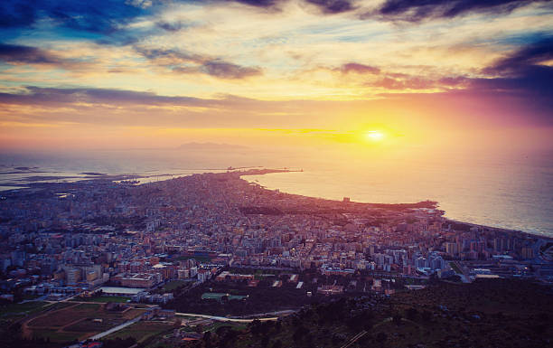 istock Sunset over the city from on high. 543354446