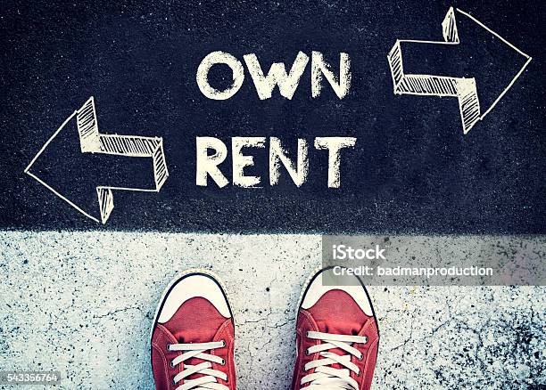 Own And Rent Stock Photo - Download Image Now - Buying, House, Sign