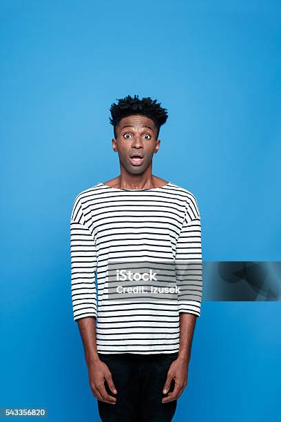 Surprised Afro American Guy Stock Photo - Download Image Now - Adult, Adults Only, African Ethnicity