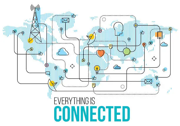 Vector illustration of Everything is connected
