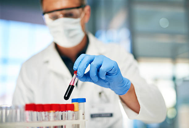 è tempo di testare questo campione - laboratory blood laboratory equipment medical sample foto e immagini stock