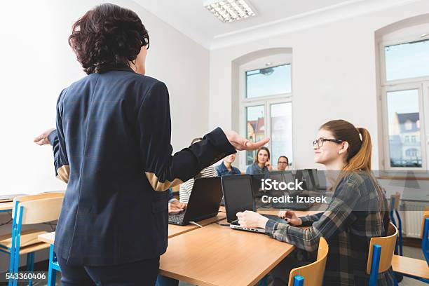 Female Students Learning Computer Programming Stock Photo - Download Image Now - Achievement, Adult, Classroom