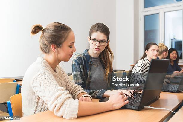Young Women Learning Computer Programming Stock Photo - Download Image Now - Achievement, Adult, Aspirations