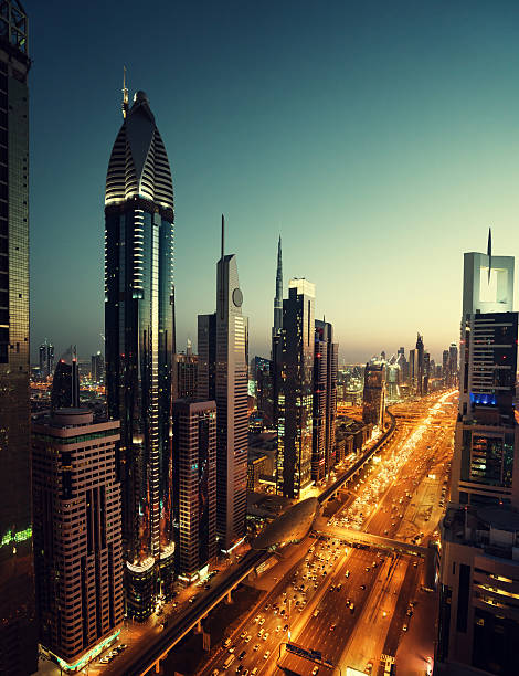 istock Dubai skyline in sunset time, United Arab Emirates 543441822