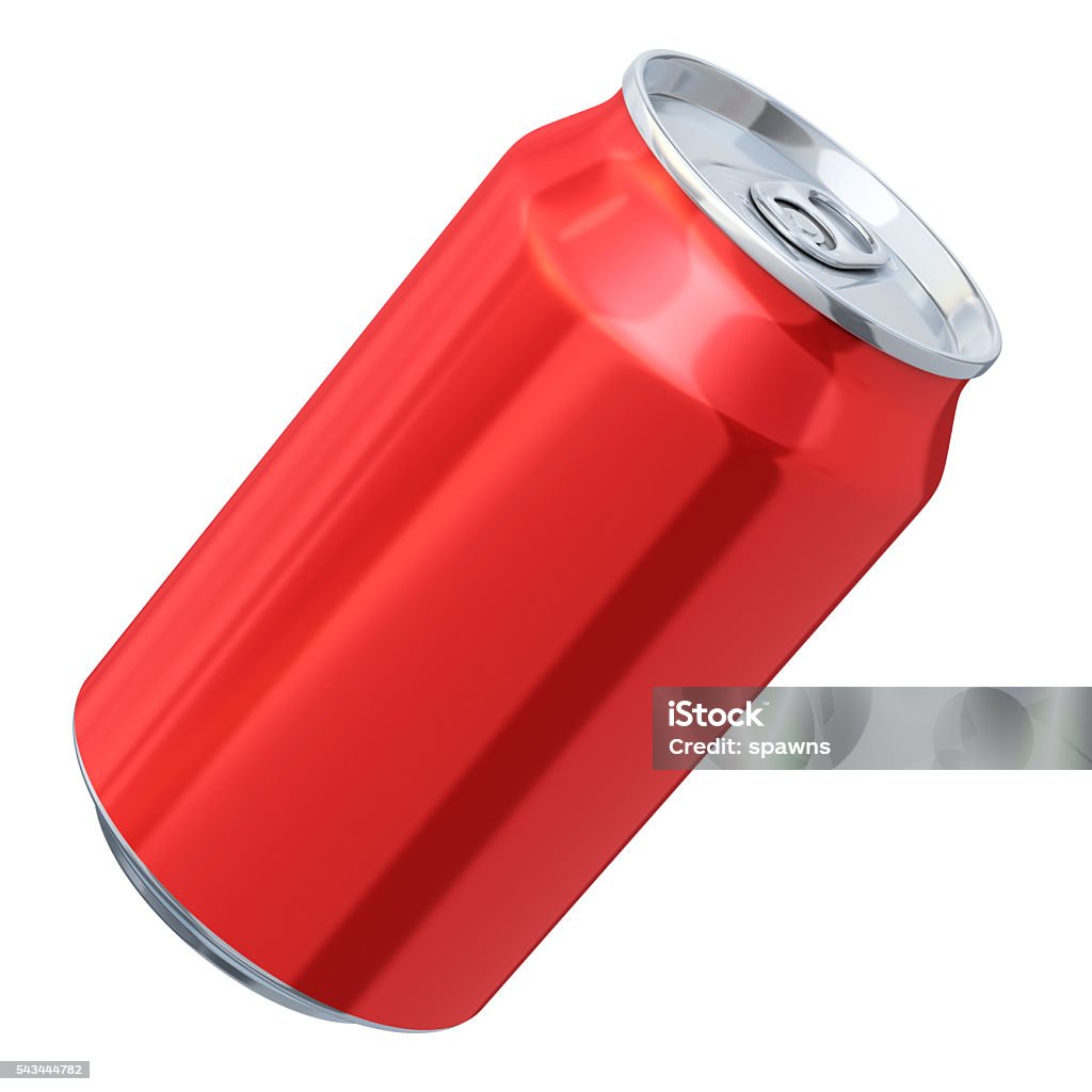 Drink Can 3d render Red Drink Can perspective view (isolated on white and clipping path) Three Dimensional Stock Photo