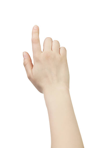 istock young woman hand touch screen gesture isolated 543447508