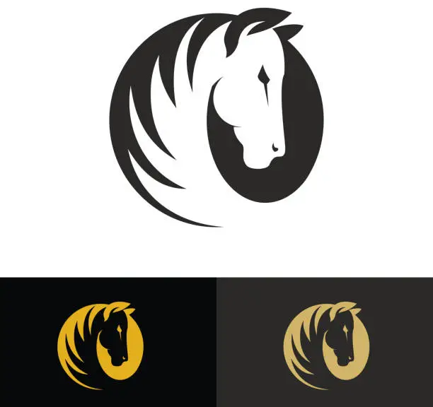 Vector illustration of Template of the logo with horse.