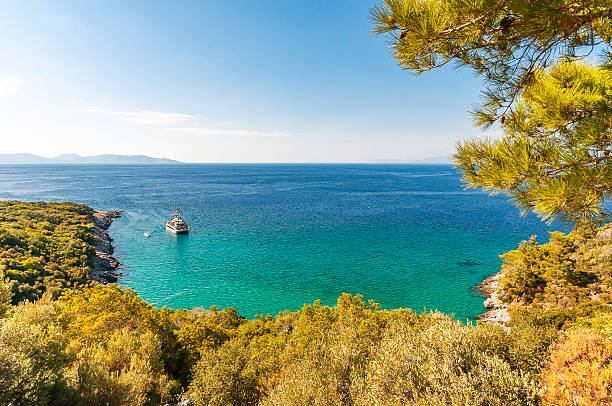 Dilek Peninsula National Park Dilek Peninsula National Park has beautiful tourist attraction in Kusadasi. peninsula stock pictures, royalty-free photos & images