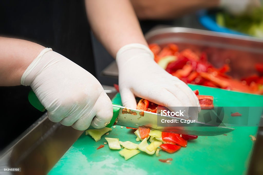 Chopping Peppers Chopping Peppers For Stew Food Stock Photo