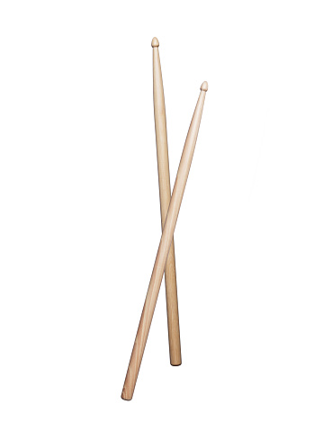 Drumsticks on white background