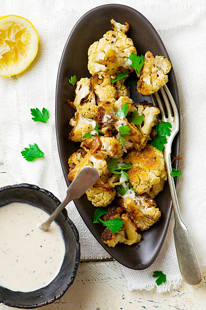 istock the baked cauliflower with sauce. 543456368