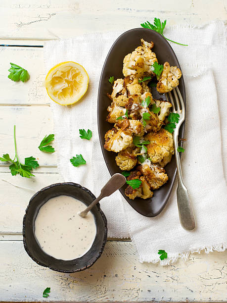 istock the baked cauliflower with sauce. 543456378