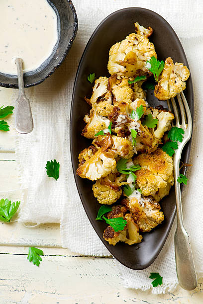 istock the baked cauliflower with sauce. 543456410