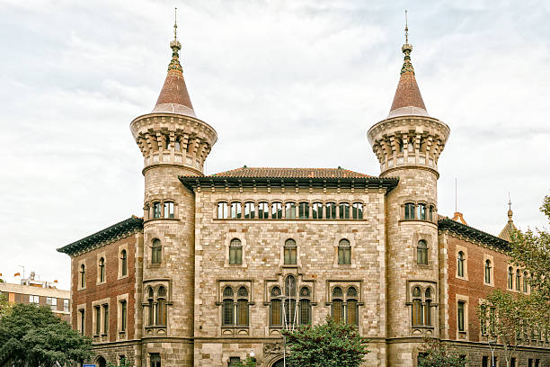 istock Brick house with two towers in Barcelona 543459624