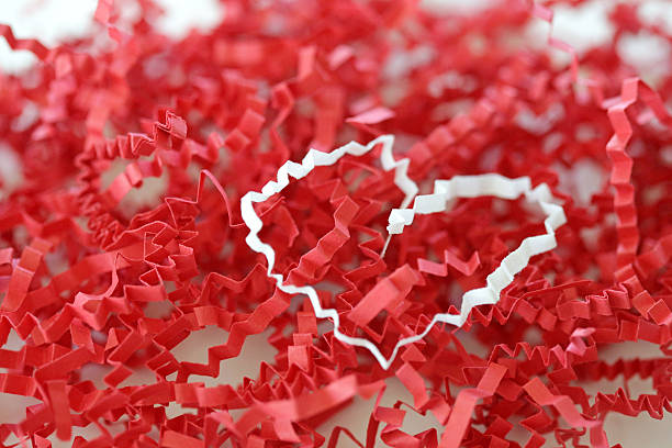 istock Red and  White Paper Strips with Heart Symbol 543460640