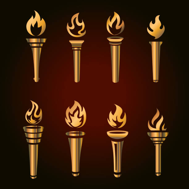 350+ Golden Flaming Torch Illustrations, Royalty-Free Vector Graphics