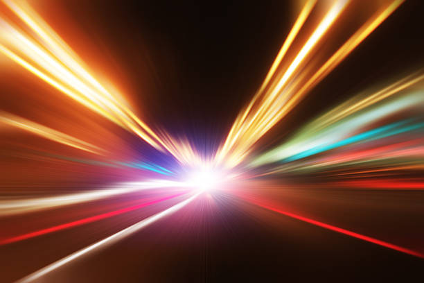 istock Motion blurred image of traffic lights on the road. 543462890