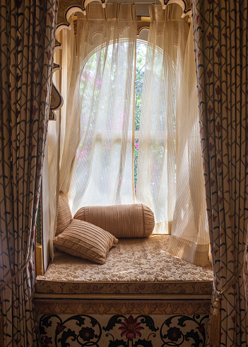 Window seats can be found in a lot of places in India since it is a common part of architecture.