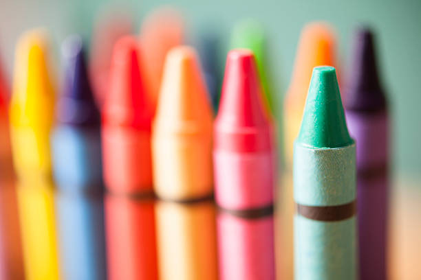 istock Back to school.  Education.  Close-up.  Colorful crayons in a row. 543465038