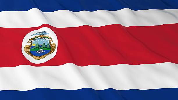 Costa Rican Flag HD Background - Flag of Costa Rica stock photo