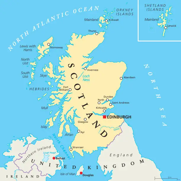 Vector illustration of Independent Scotland Political Map