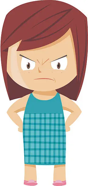 Vector illustration of Angry girl