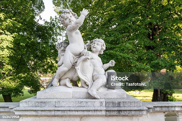 Putti Sculpture In Burggarten In Vienna Austria Stock Photo - Download Image Now - Art, Art And Craft, Austria