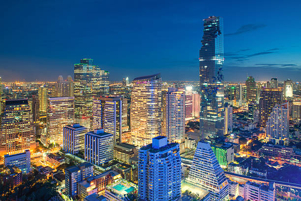 istock Bangkok night view in business district, Thailand 543474006