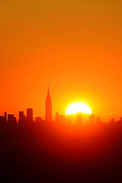 istock New York City sunrise silhouette 543476190