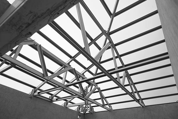 istock Structure of steel roof. 543476564