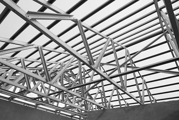 istock Structure of steel roof. 543476940