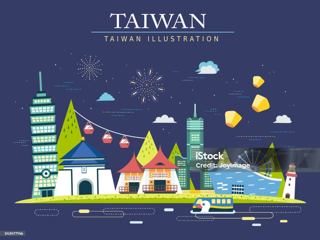 Taiwan poster de voyage - clipart vectoriel de Taiwan libre de droits