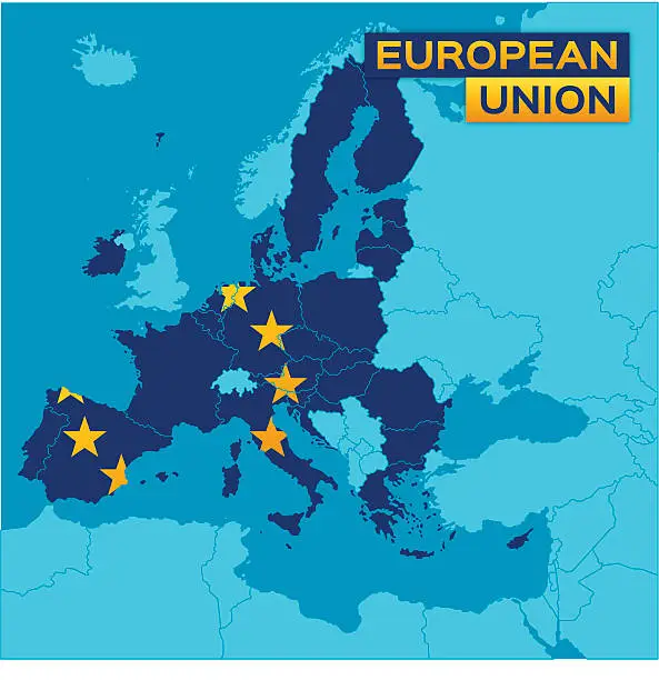 Vector illustration of European Union Map